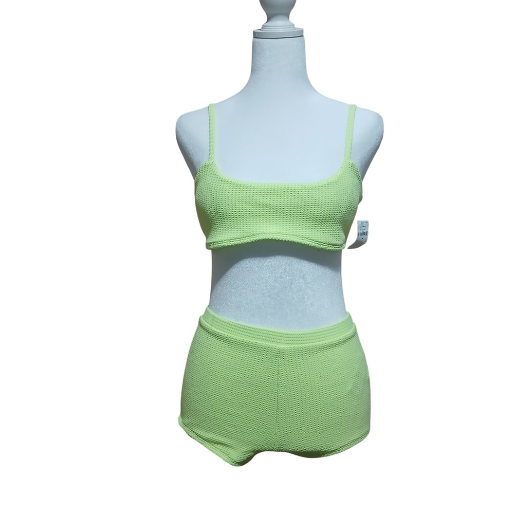 GAP Lime Green Textured Two-Piece Bikini Set